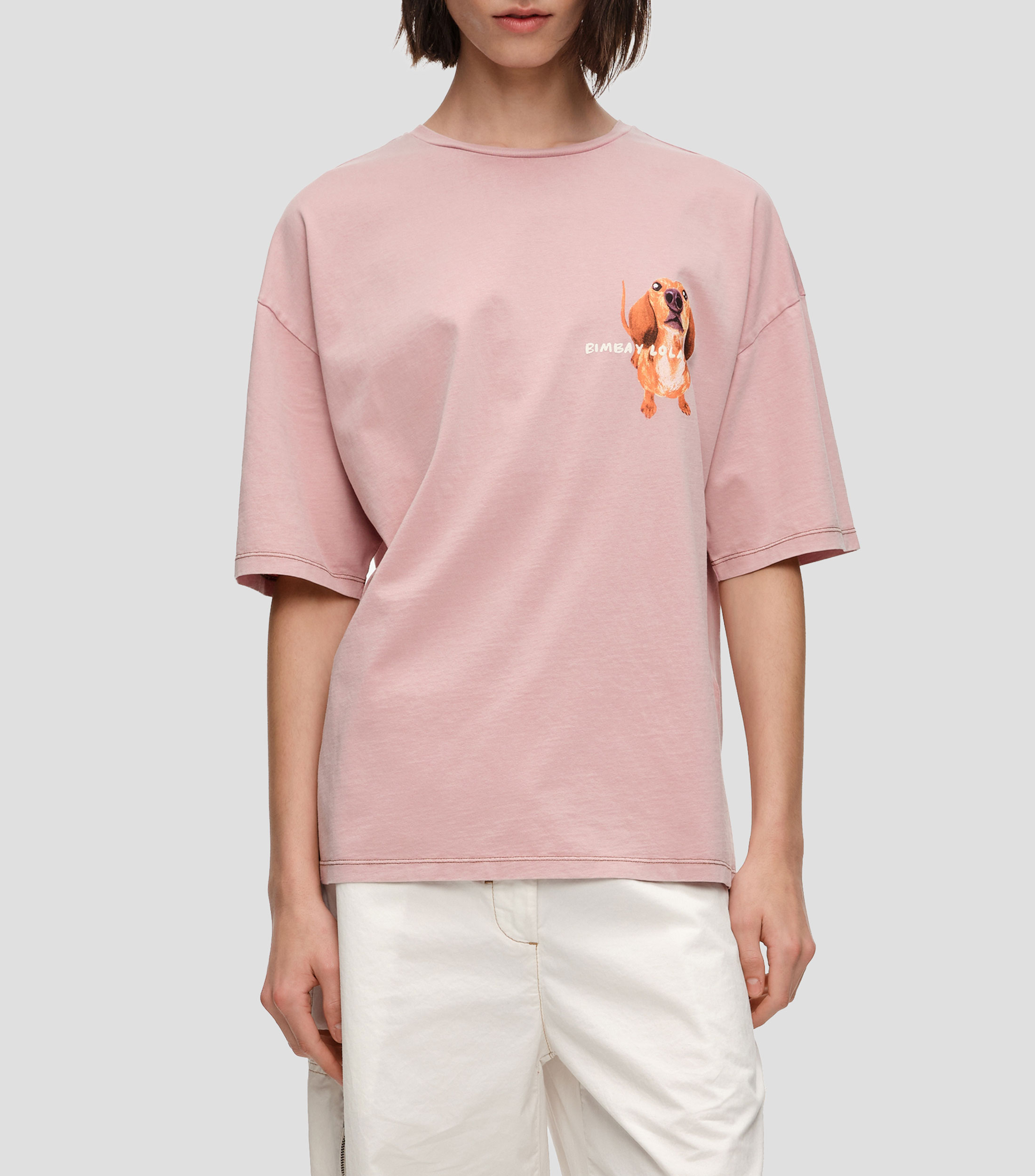 Playera cuello redondo manga corta estampada Mujer